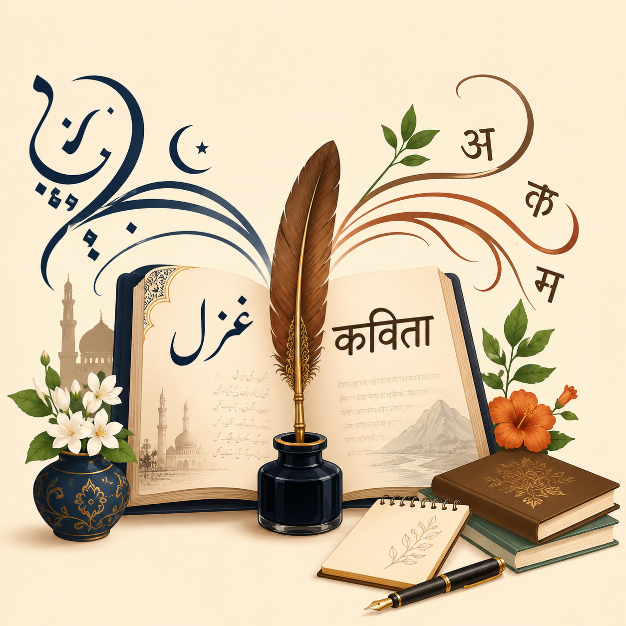 उर्दू ग़ज़ल और हिंदी कविता का अंतर-संबंध: दो धाराओं का अद्वैत संगम